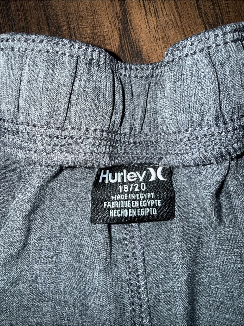 Hurley Men's Athletic Drawstring Shorts - Gray & Tan
